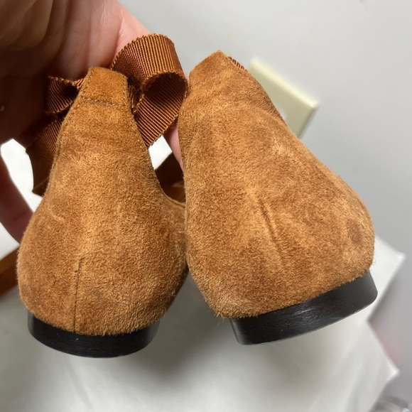 Tabitha Simmons Cognac Kid Suede Daria Ankle-Wrap Flats Sz 6.5 - Picture 13 of 15
